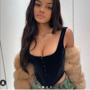 House of CB 'Flaminia' Black Velvet Corset